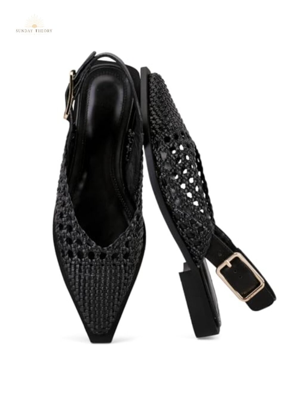 Women's Woven Mule Flats Pointed Toe Slip-On Comfort Work Shoes